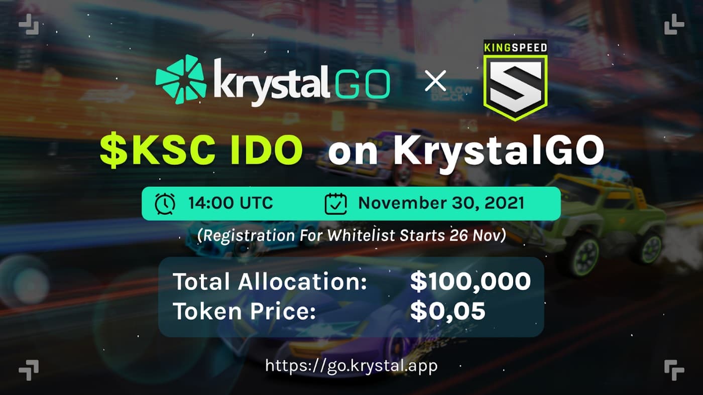 Instructions to participate in IDO / IGO King Speed (KSC) on KrystalGO, Oxbull and GameStation